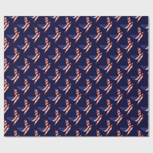 US Flag Peace Dove Wrapping Paper