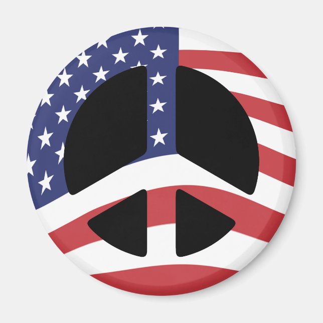 US Flag Peace Sign Magnet (Front)
