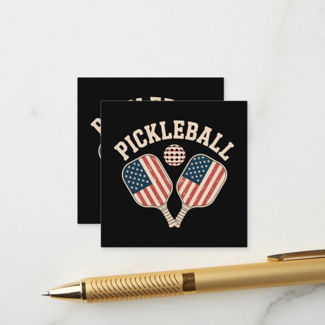 US Flag Pickleball Player Enclosure Card (Front/Back In Situ)