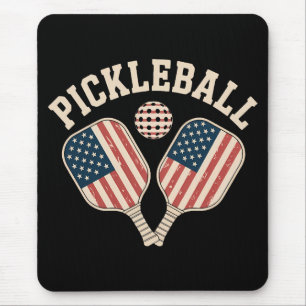 US Flag Pickleball Player Mouse Pad