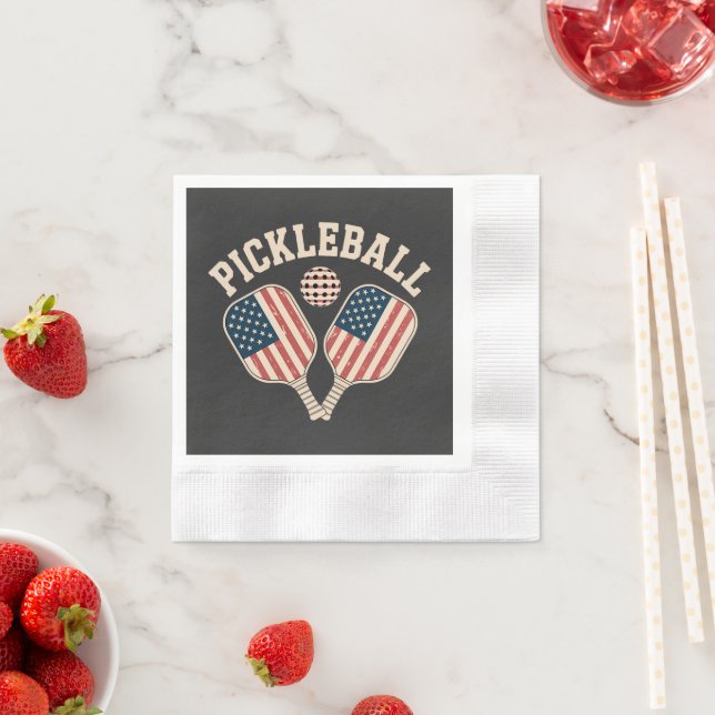 US Flag Pickleball Player Napkin (Insitu)