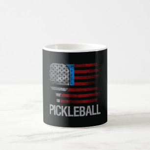 US Flag Pickleball Player Paddleball Lover Coffee Mug