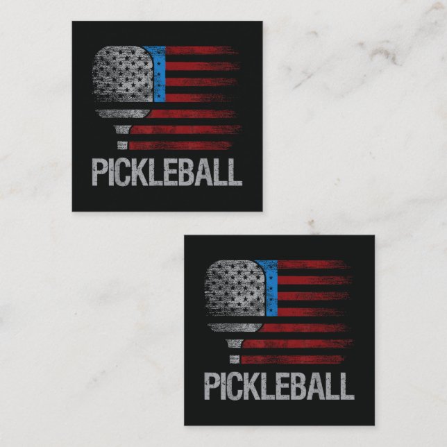 US Flag Pickleball Player Paddleball Lover Enclosure Card (Front/Back)