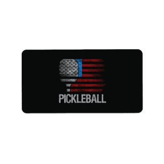 US Flag Pickleball Player Paddleball Lover Label