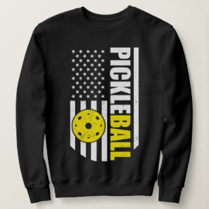 US Flag Pickleball Player Paddleball Lover Sweatshirt