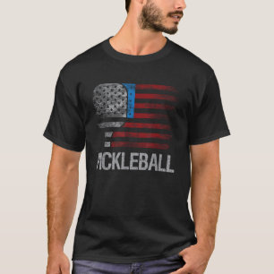 US Flag Pickleball Player Paddleball Lover  T-Shirt