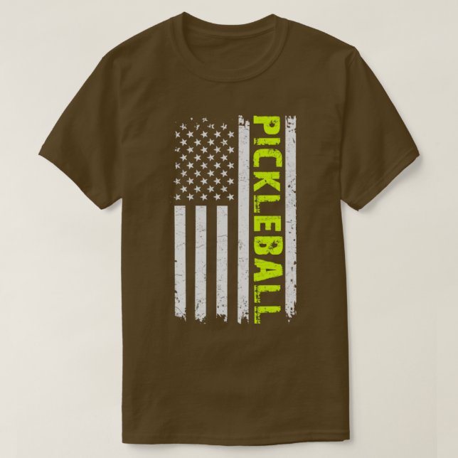 US Flag Pickleball Player Paddleball Lover T-Shirt (Design Front)
