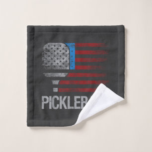 US Flag Pickleball Player Paddleball Lover Wash Cloth