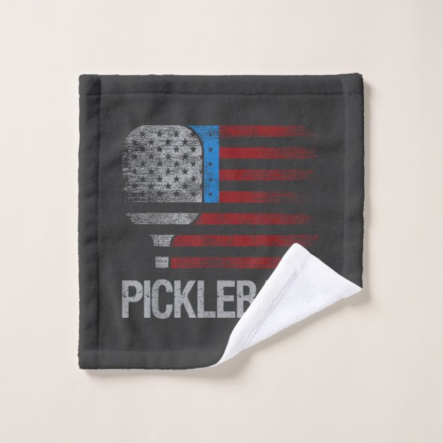 US Flag Pickleball Player Paddleball Lover Wash Cloth (Wash Cloth)
