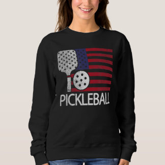 US Flag Pickleball Player Paddleball Sweatshirt