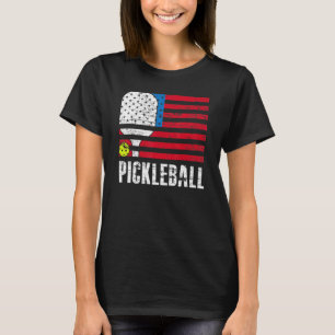 US Flag Pickleball Player Paddleball T-Shirt