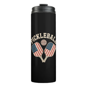 US Flag Pickleball Player Thermal Tumbler