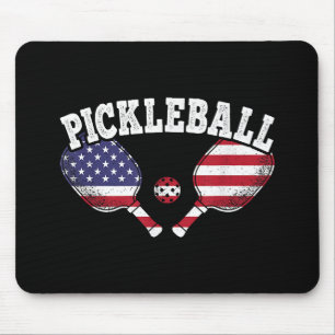 US Flag Pickleball Player Vintage Pickle Ball Love Mouse Pad