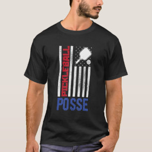 US Flag Pickleball Posse Picklebal T-Shirt