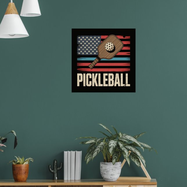 US Flag Pickleball Poster (Living Room 1)