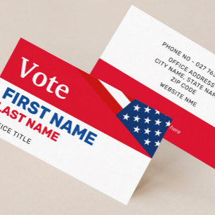 US Flag Political Campaign Elegant Business Card
