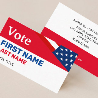 US Flag Political Campaign Elegant Business Card