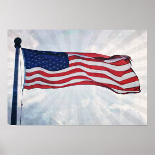 US Flag Pop Art Stripes Photographic Art Print