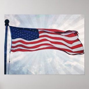US Flag Pop Art Stripes Photographic Art Print