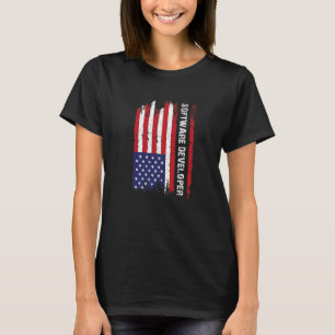 US Flag Programmer Programming Expert Software Dev T-Shirt