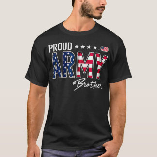 US Flag Proud Army Brother Zip  T-Shirt