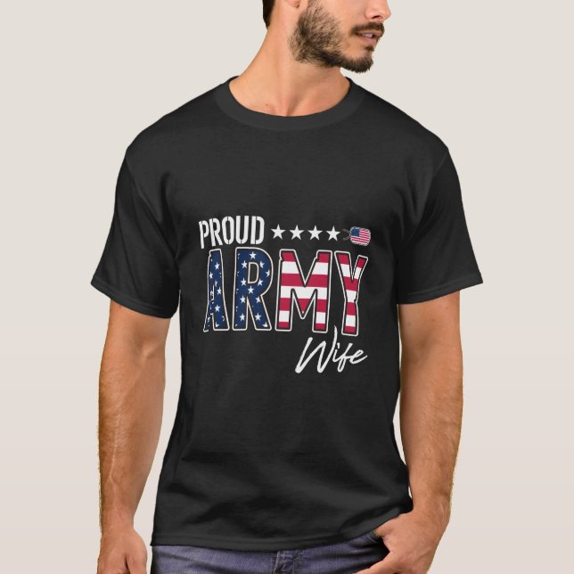 Us Flag Proud Army T-Shirt (Front)