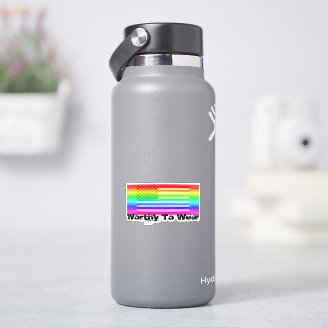 US Flag Rainbow - Worthy To Wear (HydroFlask)