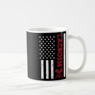 Us Flag Red Lacrosse Vintage Lax Patriotic Men Wom Coffee Mug