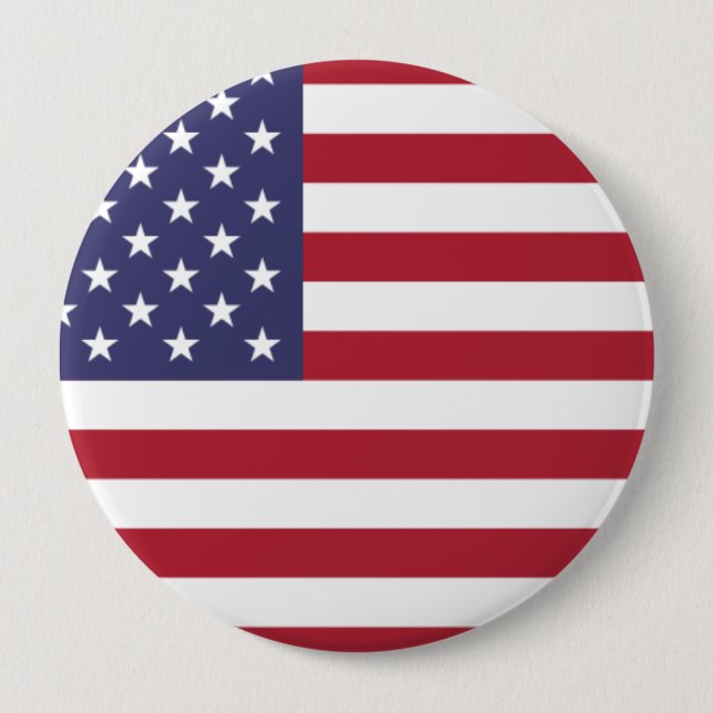 US flag red white and blue Button (Front)