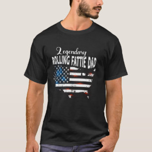 US Flag Rolling Fattie Cat Dad Rolling Fatties T-Shirt