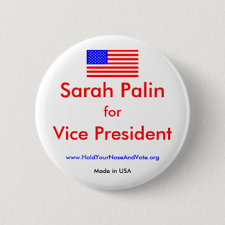 us-flag, Sarah Palin, for, Vice Pr... - Customised 6 Cm Round Badge