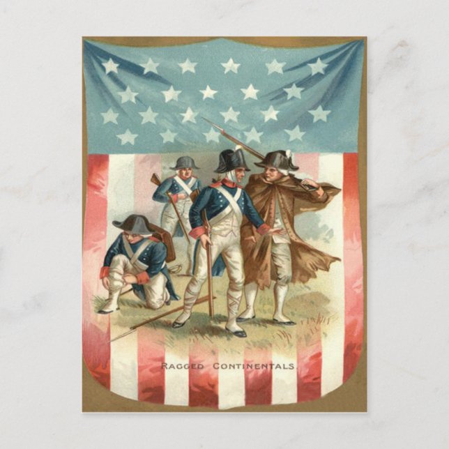 US Flag Shield Continental Army Postcard (Front)