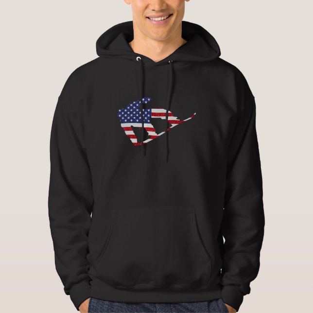 US Flag Snowboarder Hoodie (Front)