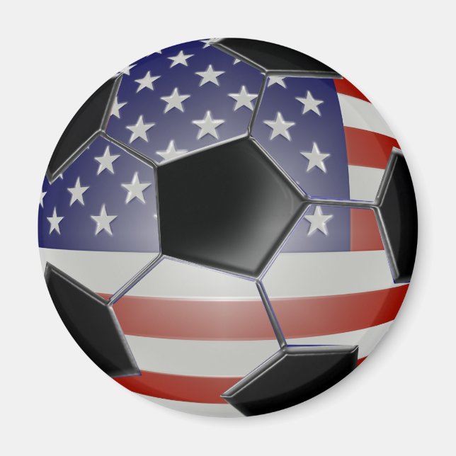US Flag Soccer Ball Magnet (Front)
