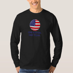 Us Flag Soccer Ball One Nation Patriotic One Team T-Shirt
