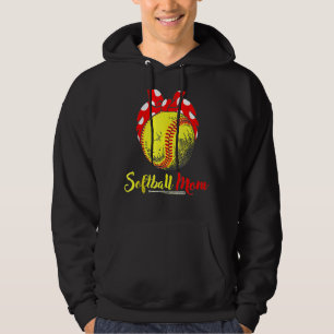 Us Flag Softball Player Mum  For Mother's Day 1 Hoodie