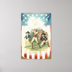 US Flag Spirit of 76 Soldier Drummer Boy Canvas Print