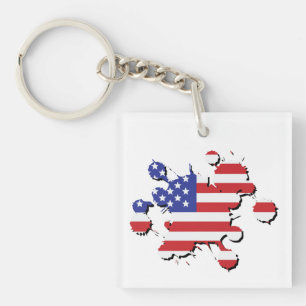 US flag splatter Key Ring
