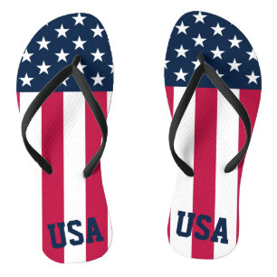 US Flag Stars and Stripes Flip Flops