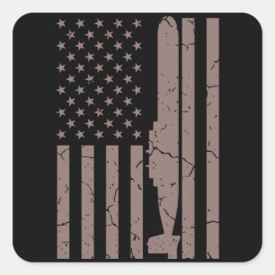US FLAG SUBMARINE VETERAN American Veteran Gift Square Sticker