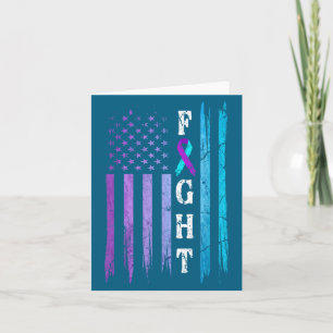 Us Flag Suicide Prevention Awareness Fight Wear Pu Card