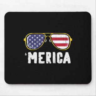 US Flag Sunglass Merica Memorial Day Patriot Men W Mouse Pad