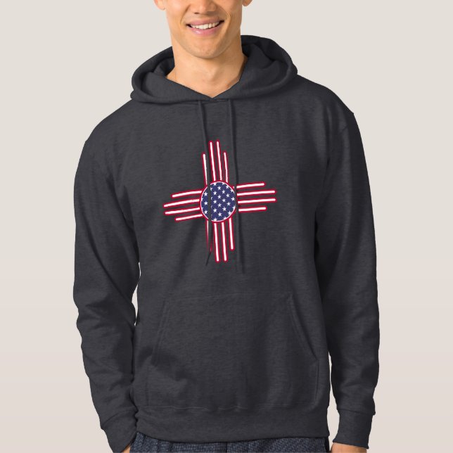 US Flag - The Zia Sun Symbol - American Sun. Hoodie (Front)