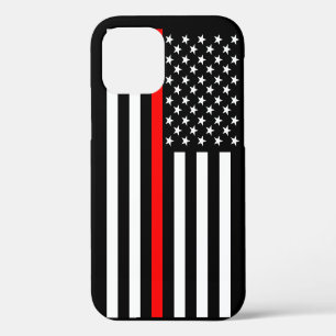 US Flag Thin Red Line Symbolic on a iPhone 12 Case