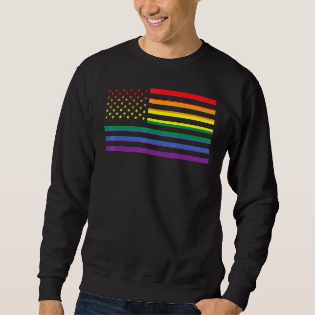 Us Flag Transgender Gay Pride Lgbt Tank (Front)