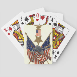 US Flag Union Civil War Medal Eagle Playing Cards