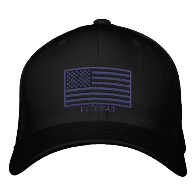 US Flag - Veteran - Worthy To Wear Embroidered Hat (Front)