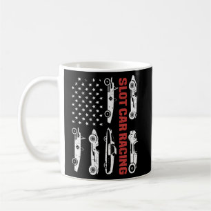 US Flag Vintage Slot Car Racing  Coffee Mug