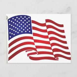 US Flag Waving Postcard
