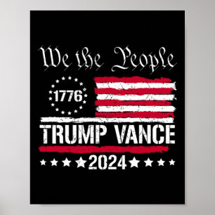 Us Flag We The People Stand With Trump Vance 2025  Poster